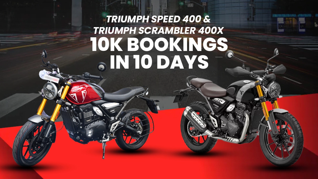 Triumph Speed 400 and Triumph Scrambler 400X crosses 10,000 bookings in 10 days; Know where you can book 