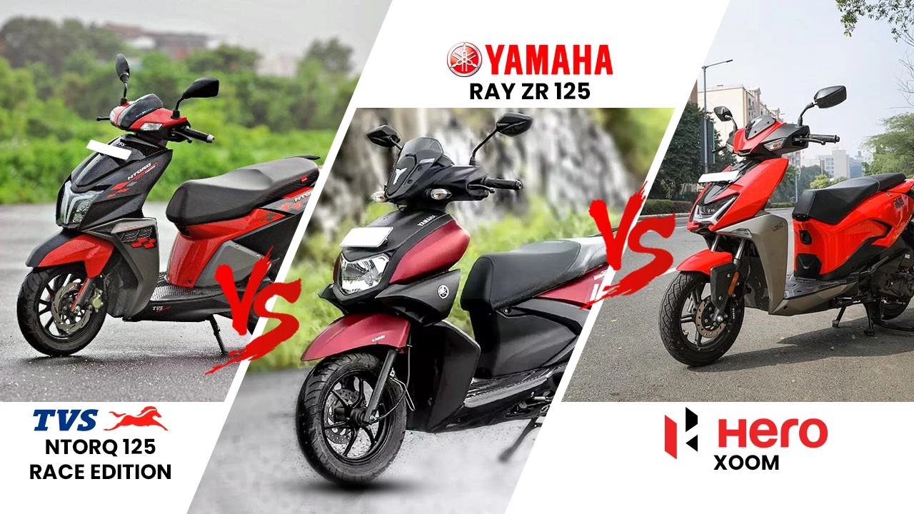 TVS NTorq 125 Race Edition vs Yamaha Ray ZR 125 vs Hero Xoom: Battle For The Sportiest Scooter