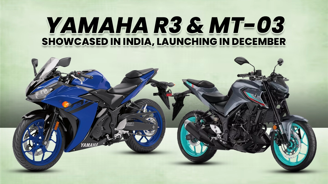 Yamaha R3 and MT-03 showcased in India, to be launched in December