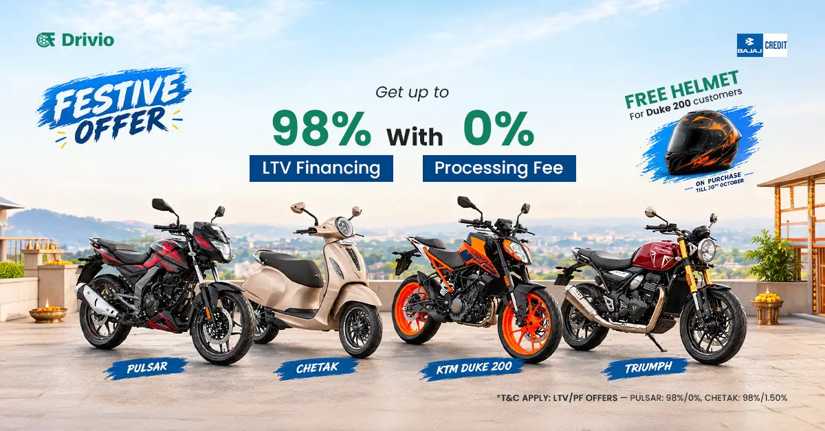 Drivio two wheeler finance banner Drivio two wheeler finance banner
